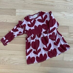 BOBO CHOSES Retro Flowers girl's jersey dress with flounces